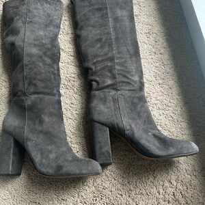 Steve Madden Gray Suede Heeled Boots